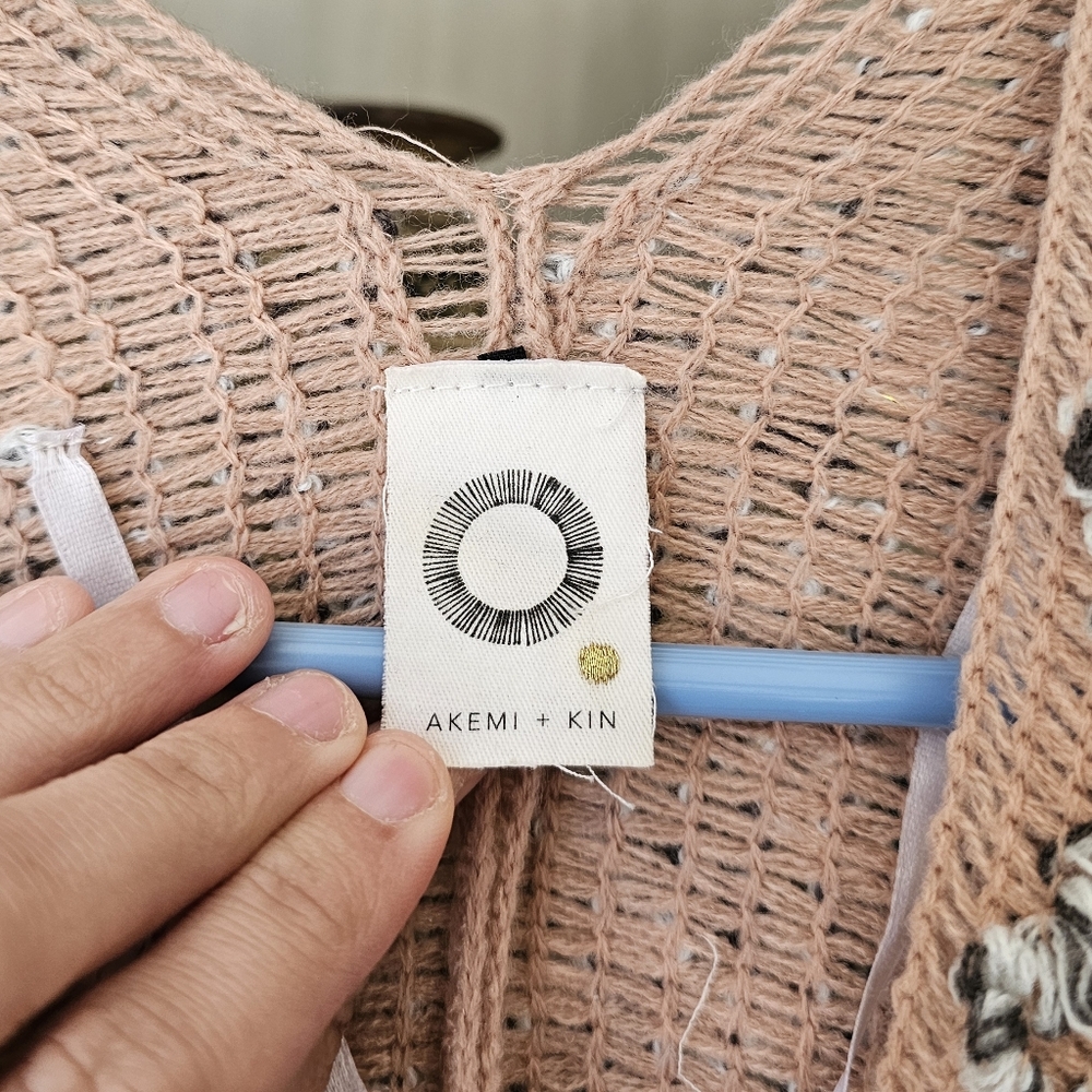 $128 Anthropologie x Akemi + Kin Alva Wrap Tan Multi Chevron Textured Size O/S - Picture 6 of 11